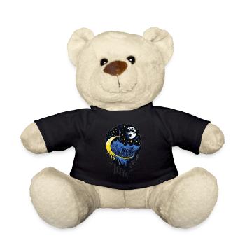 Moon and Stars - Teddy Bear - black - Front