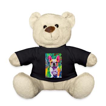Modern Pop Art Print | colorful | French Bulldog - Teddy Bear - black - Front
