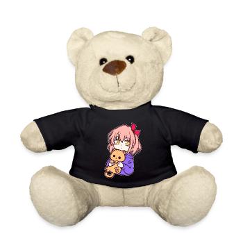 Anime Mädchen Manga Zeichentrick Comic Mangastyle - Teddy - Schwarz - Vorne