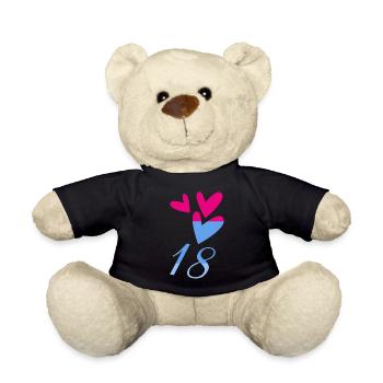 18. 18 JAHRE ALT. 18-jähriges JUBILÄUM. GEBURTSTAG 18 JAHRE. - Teddy - Schwarz - Vorne