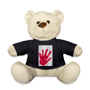 Red hand - Teddy Bear - black - Front