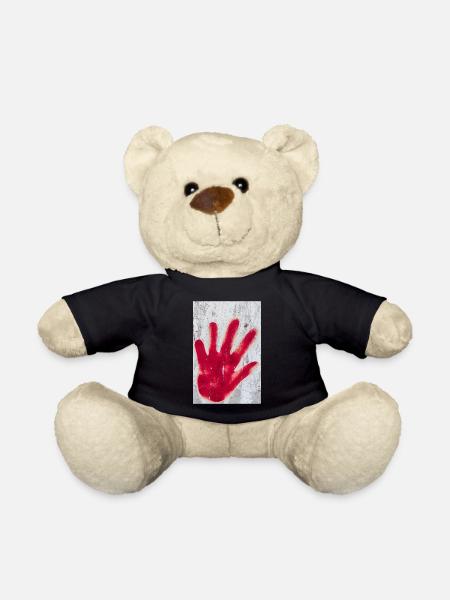 Red hand - Teddy Bear - black