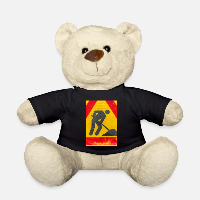 Workman road sign - Teddy Bear - black