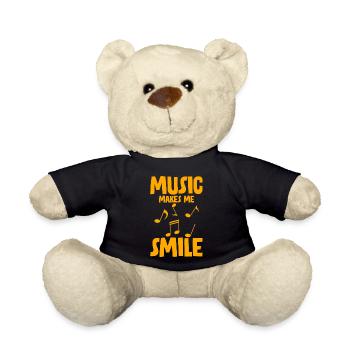 Music Makes Me Smile 2 - Teddy Bear - black - Front
