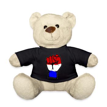 Holland Flagge Faust Hand Symbol - Teddy - Schwarz - Vorne