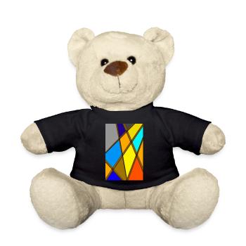 Bunte abstrakte Kunst - Teddy - Schwarz - Vorne