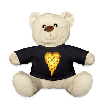 Valentine's day pizza heart - Teddy Bear - black - Front