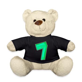 Zahl 7 Nummer Sieben - Teddy - Schwarz - Vorne