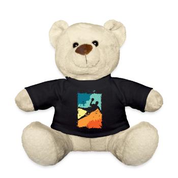 vintage Handball Farben retro Handballer Symbol - Teddy - Schwarz - Vorne