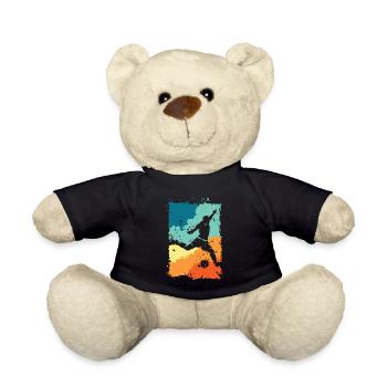 Soccer player color explosion shot retro vintage - Teddy Bear - black - Front