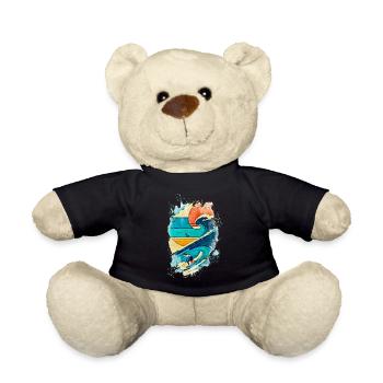 Illustration surfeur sur la vague - Fun Surf - Nounours - noir - Devant