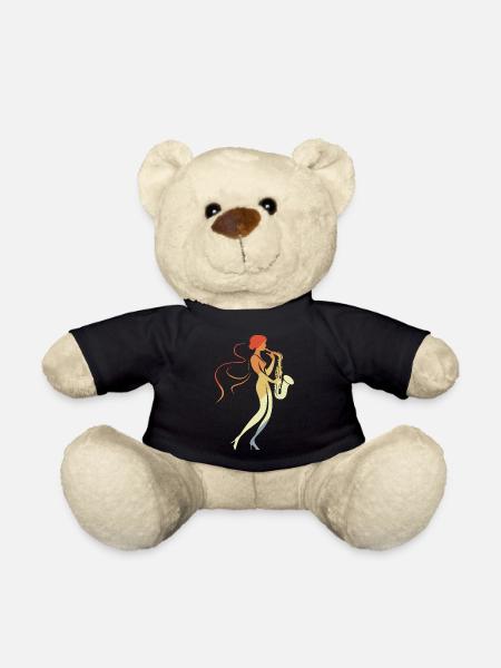 Saxophon Frau - Teddy - Schwarz