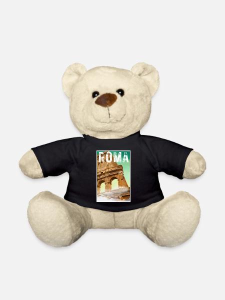 Affiche de voyage vintage à Rome avec l’amphithéâtre - Nounours - noir