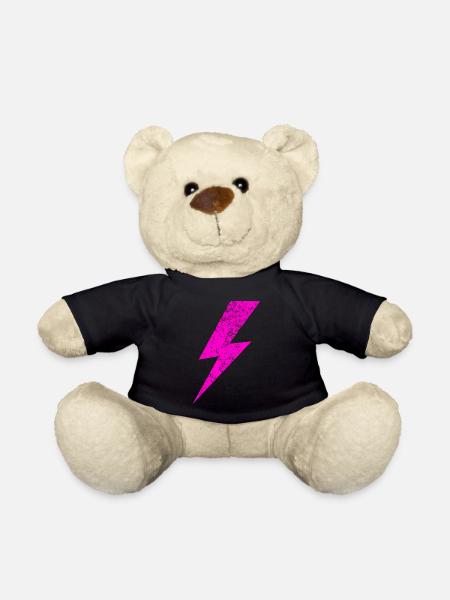 Motif d’éclair rose vif - Nounours - noir