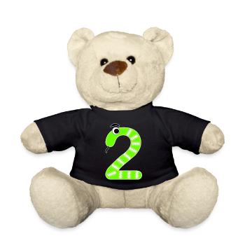 Zahl 2 Schlange Kinder - Teddy - Schwarz - Vorne