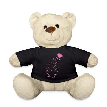Finger heart k-pop K-drama 2 farben - Teddy - Schwarz - Vorne
