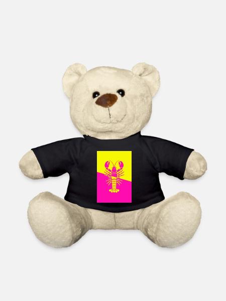 Poster Lobster yellow pink - Teddy Bear - black