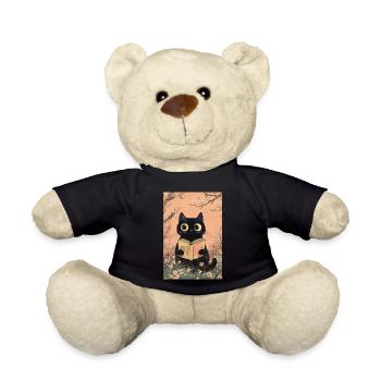 Chat mignon - amoureux des livres, chemise d’amoureux des chats, sacs, réservoir - Nounours - noir - Devant