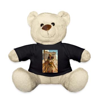 Athena, armored goddess with spear, owl - Teddy - Schwarz - Vorne