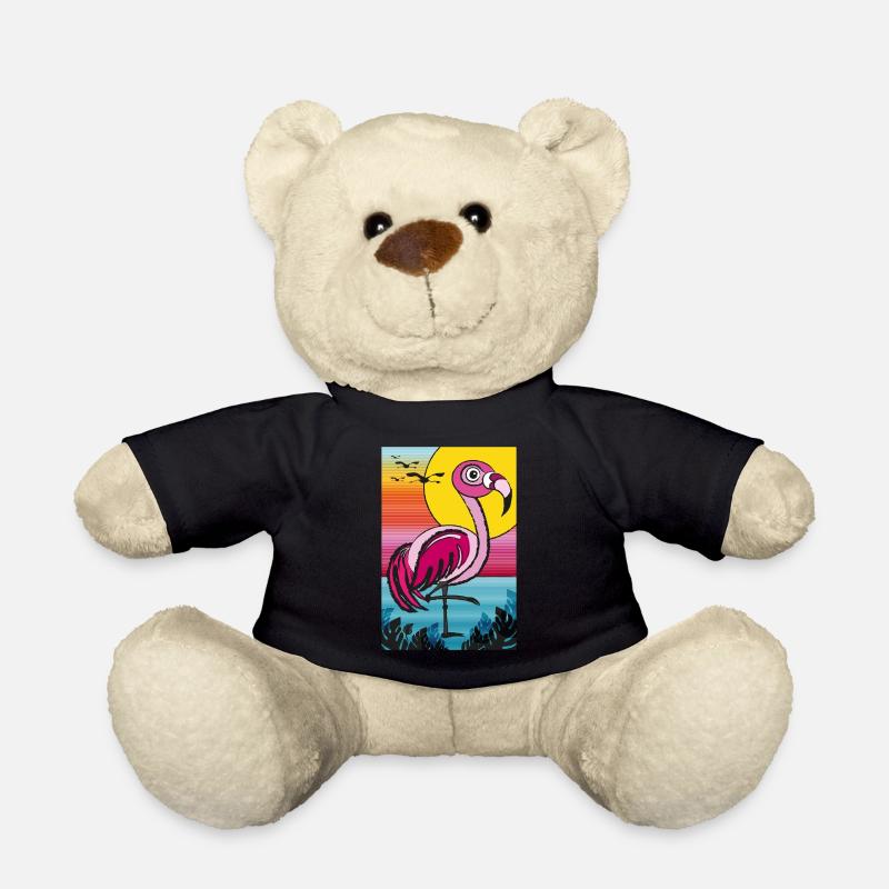 Flamingo im Sonnenuntergang - Teddy - Schwarz