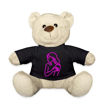 Line Art Woman Profile – Minimalist - Teddy Bear - black - Front