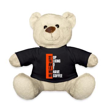 Arrêtez de parler – besoin d’abord d’un café - Nounours - noir - Devant