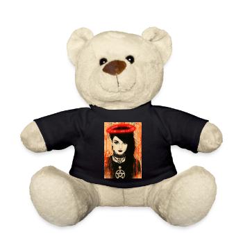 Gothic Angel Halo Woman omikly Anarchy Rock - Teddy Bear - black - Front