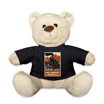 Railway 44 pulls where others flicker freight train - Teddy Bear - black - Front