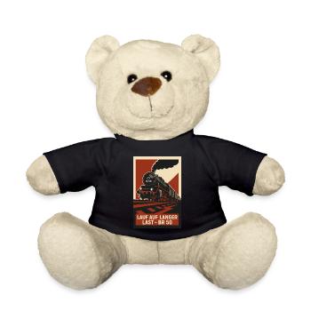 Railway Run on Long Load Freight Train - Teddy Bear - black - Front