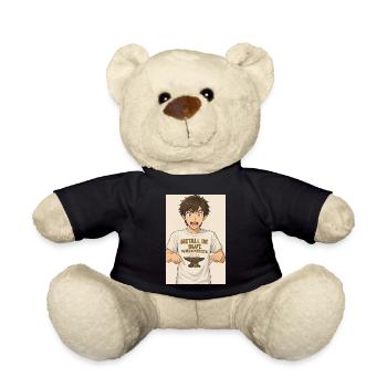 Anime Figur Detail T-Shirt - Teddy - Schwarz - Vorne