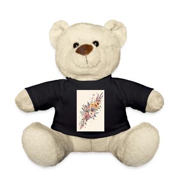 Floral bouquet with butterflies - Teddy Bear - black - Front