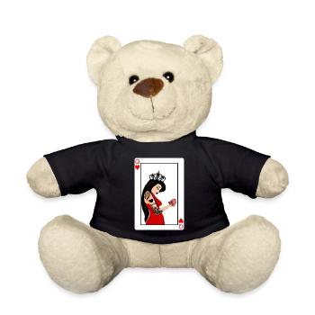 Carte Dame de Coeur punk - Nounours - noir - Devant