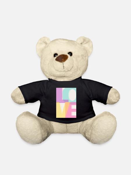 LOVE  Pastell  - Teddy - Schwarz