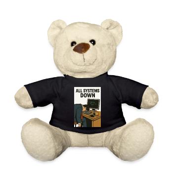 Tous les systèmes en panne Informatique Humour Caricature - Nounours - noir - Devant