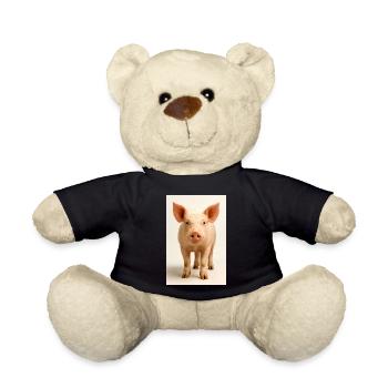 Pastel pig pig - Teddy Bear - black - Front
