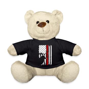 Border Collie Grandma American Flag Patriotic - Teddy Bear - black - Front
