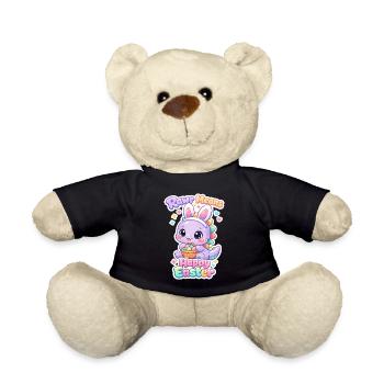 Easter Bunny Dino Rawr Happy Easter T-rex - Teddy Bear - black - Front