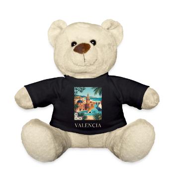 Valencia Coastal Architecture Spain Travel Poster - Teddy Bear - black - Front