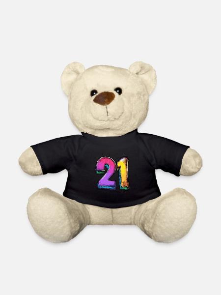 21 Number Colorful - Teddy Bear - black