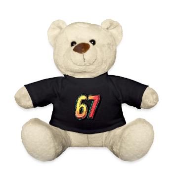 67 Zahl Bunt - Teddy - Schwarz - Vorne