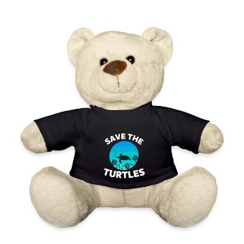 Sea Animal Ocean Animal Lover Retro Turtle - Teddy Bear - black - Front