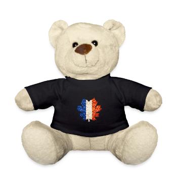 French flag in autumn foliage - Teddy Bear - black - Front
