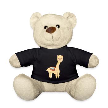 Alpaga - animal mignon avec couverture au dos - Nounours - noir - Devant
