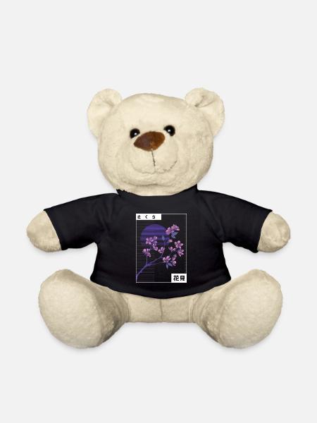 Cherry Blossom Japan Esthétique Japonaise - Nounours - noir