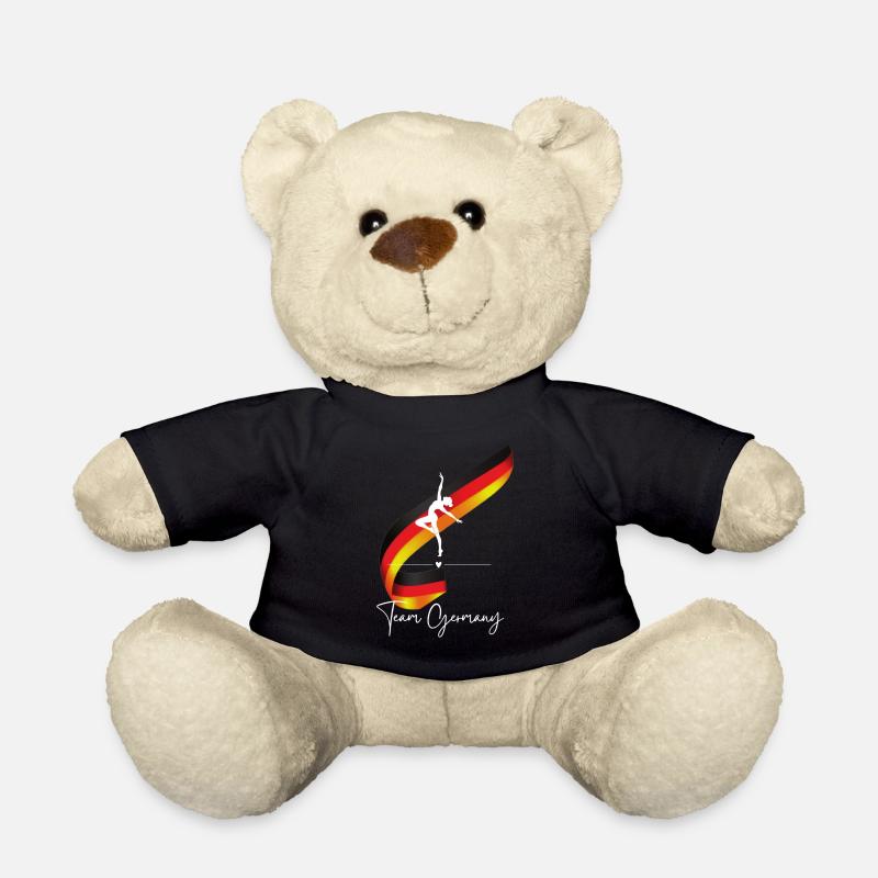 Team Germany mit Tänzerin und Flagge Backprint - Teddy - Schwarz