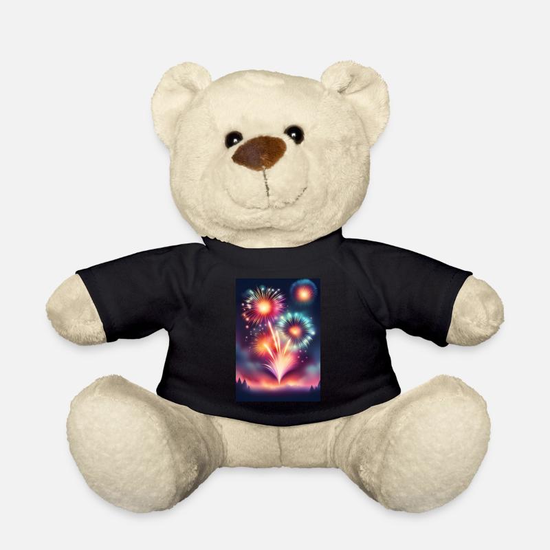 Feu d’artifice scintillant et coloré - Nounours - noir