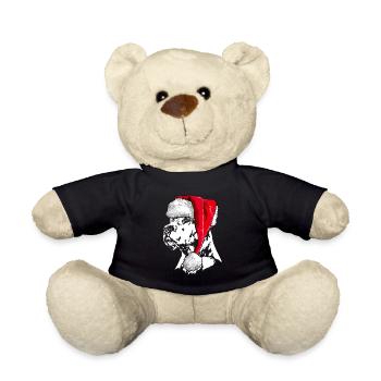Santa DOGO ARGENTINO Christmas Dogs Wilsigns - Teddy Bear - black - Front