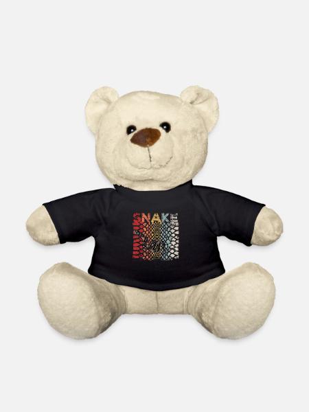 Schlange Muster Vintage Kornnatter Tier Geschenk - Teddy - Schwarz