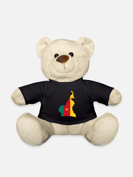 Cameroun carte drapeau drapeau - Nounours - noir