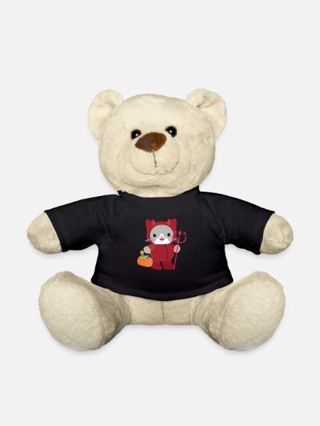 Halloween Katze Roter Teufel. Kawai - Teddy - Schwarz